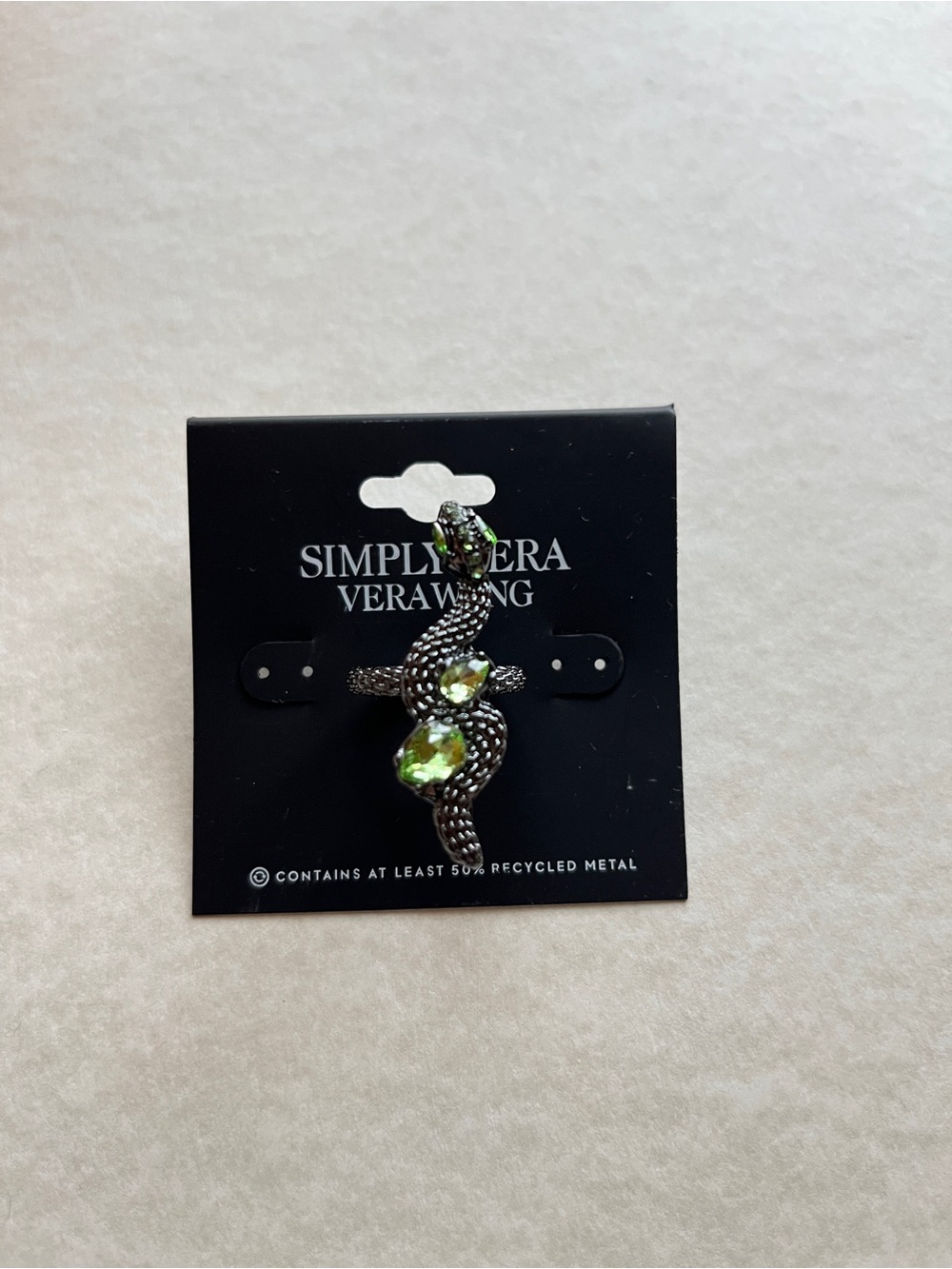 Simply Vera Vera Wang Peridot Green Crystal Snake Brooch